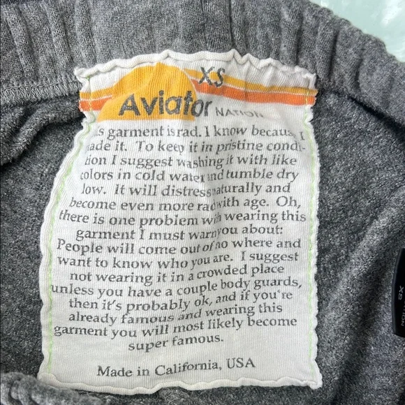 Aviator Nation Gray Sweatpants Cozy Athletic Loungewear - Picture 8 of 8